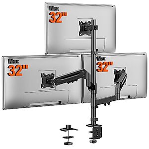 PUTORSEN Triple Monitor Desk Mount w/ Gas Spring Arms for up to 32" Screens (Black) $55.99 + Free Shipping