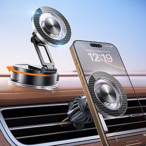 SUPERONE 360° Magnetic MagSafe Car Phone Mount w/ Suction Cup & Vent Clip $5.99 + Free Shipping w/ Prime or on $35+