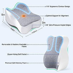 Knee Pillow for Side Sleepers,Leg Pillows for Sciatica,Knees,Hips,Joints Between Legs $19.50