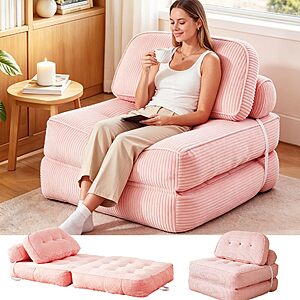 NESLAKO Futon Sofa Bed Chair, Convertible Sleeper Bed for Small Space $37.99