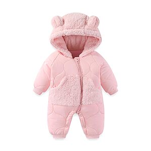 JiAmy Baby Hooded Snowsuit w/ Bear Ears (Various Colors & Sizes) from $9.99 + Free Shipping w/ Prime or on $35+
