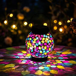 Amazon – Lyeasw Mosaic Solar Hanging Lantern - $14.49 w/ Code
