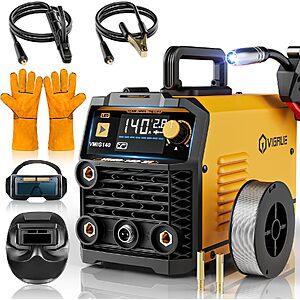 VIGRUE 140A 3-in-1 Flux Core MIG/Stick/Lift TIG Welder w/ Digital Display, Welding Mask & Gloves $67.99 + Free Shipping