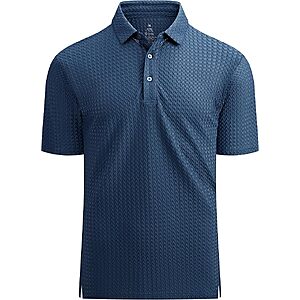 Esabel.C Bubble Men's Golf Polo Shirts Stretch Casual Collared Short Sleeve $9.99