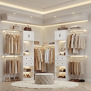 86.61" Rebrilliant Closet System Set w/ 2 Drawers & Mirror $157.99 + Free Shipping