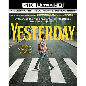$12.99* | Yesterday (4K Ultra HD + Blu-ray + Digital) at Amazon