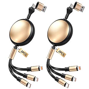 Amazon – 2pack Multi Charging Cable, Retractable Car Charger for Multiple Devices - $7.19–$10.25 w/ Code