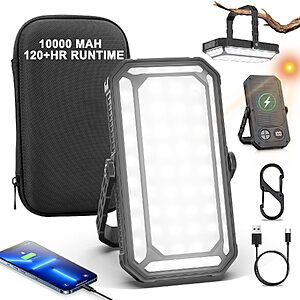 AOMEES 10000mAh Rechargeable LED Camping Lantern w/ 12 Light Modes, LCD Display & Solar Charging $14.99 + Free Shipping w/ Prime or on $35+