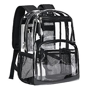Amazon – Vorspack Clear Backpack for School, 16 inch Transparent Bookbag, Black - $14.99