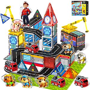 Amazon – Magnetic Tiles Fire Truck with 5 Cars, Magnetic Blocks for Kids Ages 4-8 - $19.99 w/ Code