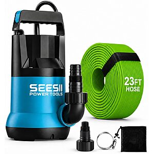 Seesii 1HP 4755 GPH Submersible Water Pump w/ 23' Hose $47.99 + Free Shipping