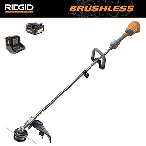 RIDGID 18V Brushless 14 in. Cordless Battery String Trimmer with 4.0 Ah Lithium-Ion Battery $189