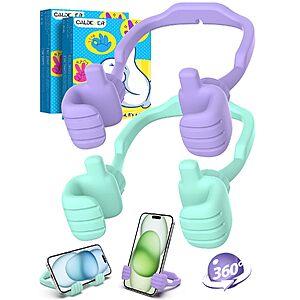 [Prime] 2-Pack CALDEVER Thumbs Up 360° Adjustable Cell Phone Stand (3 colors) $5.99 + Free Shipping