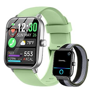 Smart Watch for Men/Women with 2 bands, 1.85" Screen, $21.23 w/ code