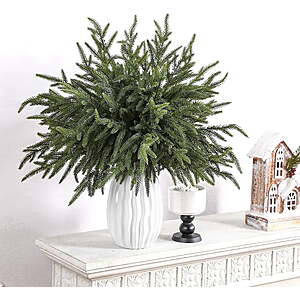 20 Pcs Christmas Norfolk Pine Branches, 18 inch, Christmas Decor, $29.98