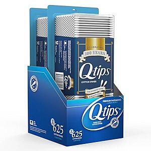 $8.72 | 2-Pack 625-Count Q-tips Cotton Swabs at Amazon