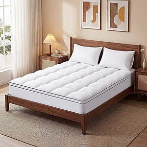 Vccoem 2" Cooling Pillow Top Mattress Topper w/ Deep Pocket (Queen, White) $31.99 + Free Shipping w/ Walmart+ or on $35+