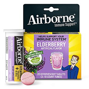 20-Count Airborne 1000mg Vitamin C Elderberry Tablets $7.60 w/ S&S + Free Shipping w/ Prime or on $35+