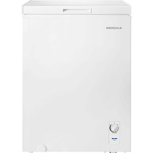$140-150 PU BEST BUY Insignia™ - 5.1 Cu. or 7.0 cu Ft. Manual Defrost Garage-Ready Chest Freezer - White