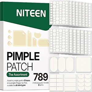 789-Count NITEEN Hydrocolloid Pimple Patches Variety Pack (8 Sizes) $4.99 + Free Shipping w/ Prime or on $35+