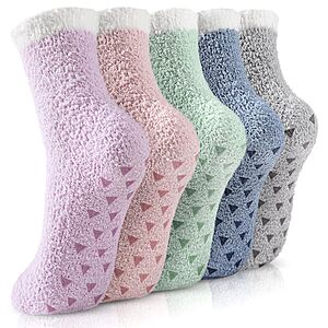 5-Pack Trifabricy Women's Fuzzy Crew Slipper Socks (Size 6-10, Solid) $5.99 ($1.19/pair) + Free Shipping w/ Prime or on $35+