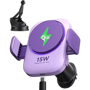 [AC] $9.99 | INIU 3-in-1 Magnetic Wireless Car Charger, Purple at Amazon