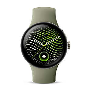 Google Pixel Watch 5 (45mm) LTE Satin Pyrite Aluminum Case / Olive Active Band - $429.99