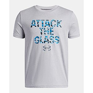 Under Armour Boys' UA Hoops Glass Short Sleeve Shirt ( Mod Gray Light Heather / Black, Sizes: S-XL) $8.62 + Free Store Pickup at Under Armour or Free Shipping on $50+
