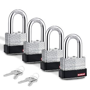 4-Pack Kwikset 2" Laminated Steel Padlock w/ Hardened Steel Shackle (Keyed Alike) $17.14 + Free Shipping w/ Prime or on $35+