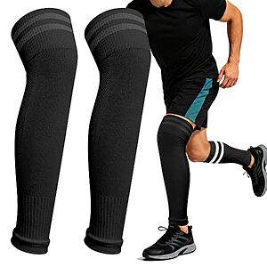 Aegend Men's or Women's Compression Shin Guard Leg Sleeves for Grip Socks (Black or White, M, L) $5+ Free Shipping w/ Prime or on $35+
