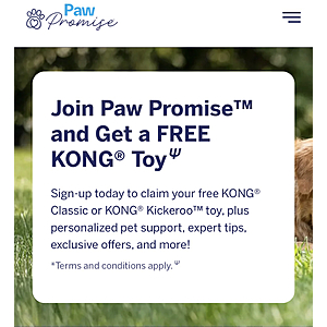 Free Kong toy w Nexgard Paw Promise Sign up