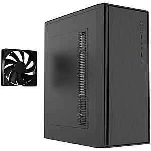 DIYPC DIY-V3-ATX Black USB3.0 ATX Mid Tower Computer Case with 1x 120mm Fan x Rear (Pre-Installed) $30 + Free Shipping