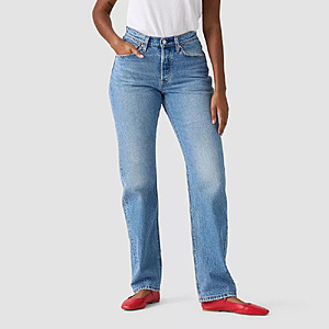 Levi's Women's 501 Curve High-Rise Straight Leg Jeans (Blue Solargenic, Various Sizes) $18 + Free Shipping