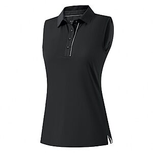 M MAELREG Womens Golf Polo Shirts Sleeveless Tennis 4 Buttons Workout Golf Tank Top Athletic Shirts with Collar $8.98