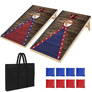 4' x 2' HQGZQL Regulation-Size Electronic Cornhole Board Set w/ Automatic Scoring, Bean Bags & Carrying Case $62.99 + Free Shipping