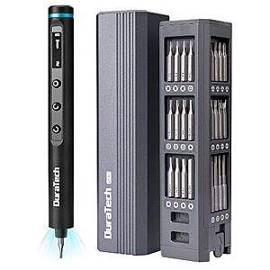 $19.99, Amazon, DURATECH USB-C rechargeable 49-IN-1 Mini Precision Electric SAE Screwdriver Set