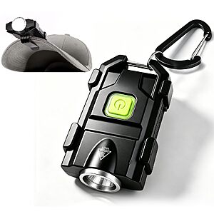 lexall H8 Rechargeable Keychain Flashlight, 500LM USB-C Mini EDC Light with Cap Clip $11.99 AC