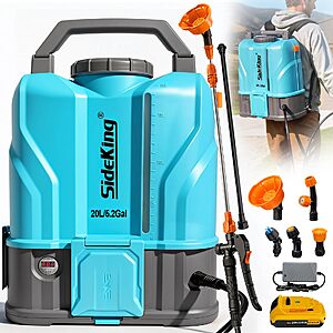SideKing 5.2 Gallon Battery Powered Backpack Sprayer, 120 PSI Electric Sprayer Compatible with DeWalt 20V Battery $71.49 AC