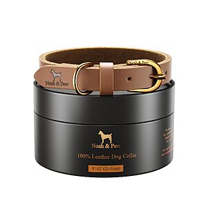 Noah & Paw Oil-Wax Leather Dog Collars (Various Sizes & Colors) $22.89 + Free Shipping w/ Prime or on $35+
