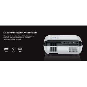 $30 AC FS AMAZON HAPPRUN Native 1080P Bluetooth Projector - Standard Native 1080P • Mini & Portable • Easy Setup • Built-in Speaker • HDMI