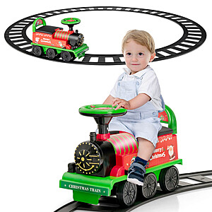 Costway 6V Kids Electric Ride On Toy Train w/ Tracks (Green) $60 + Free Shipping