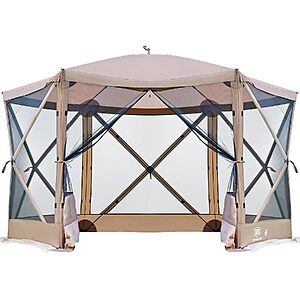 11.5' x 11.5' Ever Advanced Pop-Up Screen House Gazebo Tent (Khaki or Black) $129.99 + Free Shipping