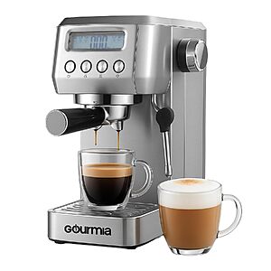 Gourmia GCM3110 Slim 20-Bar Espresso Machine w/ LCD Screen, Milk Frother & 43-Oz Tank $87.82 + Free Shipping