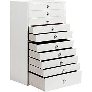 GUKA Large Jewelry Box, Jewelry Case with 10 Drawers $27.98 AC