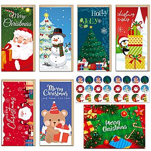 24-Pack HSHFAMIIY Christmas Money Holder Cards w/ Envelopes & Sealing Stickers $4.49 + Free Shipping w/ Prime or on $35+