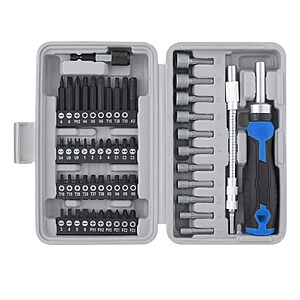 $13.29: Apollo Tools 54-Piece Screwdriver & Nut Driver Bit Set, Blue/Gray DT 9025 at Amazon