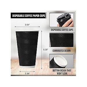 $14 100 count 16oz To Go Coffee Cups with Lids WOOT FS PRIME