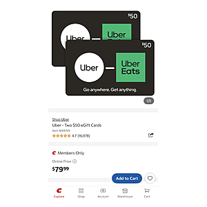 uber gift card $100 costco