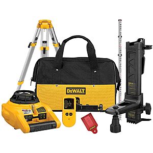 DEWALT Rotary Laser Level Kit, Indoor/Outdoor Survey Laser Transit (DW074KD) PRIME $429