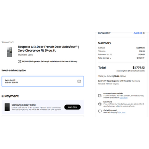 Samsung Healthcare Account: Bespoke AI 3-Door French Door AutoView Refrigerator $1599.20